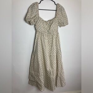 O.p.t River Midi Dress Size Large Floral Cottage Cottagecore Spring Summer Boho